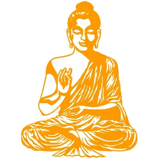 Samunshi® Wandtattoo Buddha Wandsticker 52 x 70cm goldgelb