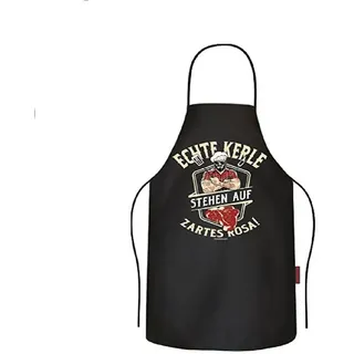 RAHMENLOS® Grillschürze BBQ-Grillschürze in zartem Rosa für echte Kerle, 100% Baumwolle, Ideal für Grillabende, verstellbare Größe