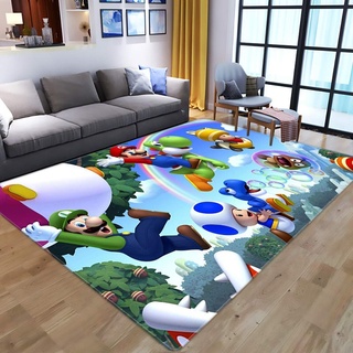 W-life Teppich Kinder 3D-Vorleger Cartoon Moderne Wohnzimmer Schlafzimmer Hauptdekoration Super Mario-Teppichboden-Pad Kinderzimmer Anti-Rutsch-Spiel-Matte (Color : 4, Size : 120 * 160cm)