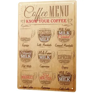 Blechschild Vintage Retro Metallschild Wandschild Blech Poster Kaffee Kaffeeauswahl