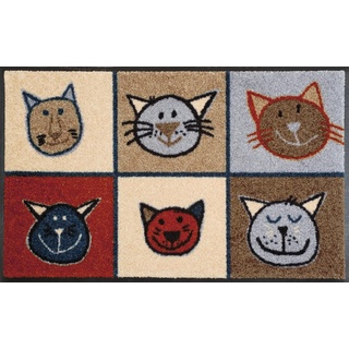 wash+dry  Kleen-Tex Fußmatte »Miau Miau«, rechteckig, Schmutzfangmatte, Motiv Katzen, rutschhemmend, waschbar, 466632-2 bunt 7 mm