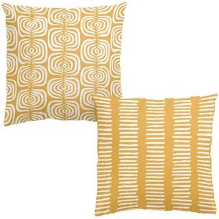 Bilderwelten Dekokissen, Gelb, Textil, Ethno, Füllung: Polyester, Quadratisch, 40x40 cm, Made in Germany, Wohntextilien, Kissen, Dekokissen