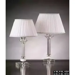 JVmoebel Tischleuchte Elegante Tischlampe aus Kristall mit klassischem Design, Made in Europa weiß