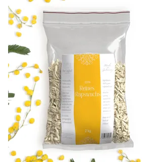 BW Lights - 100% reine Rapswachs Pastillen 2kg | Kerzenwachs zum gießen deiner eigenen DIY Kerzen | Nachhaltiges einfaches gießen | Mischbar mit Farben & Düften | Made in Germany
