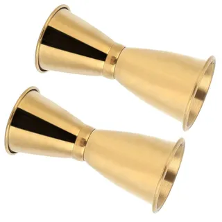 Cocktail Jigger Edelstahl Messbecher, 2 Stück Gold Cocktail Jigger Weinglas Unzen Becher Getränk Flüssigkeitsmesswerkzeuge Likörmessgerät Messglas Japanischer Jigger für Barkeeper Getränkemessungen(L)
