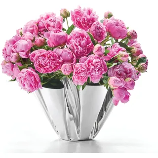 PHILIPPI - Margeaux Vase - Edelstahlvase von Hand gefaltet - ideal für Tulpen, Rosen, Dekoobjekt (XL (Höhe 25 cm - Umfang 37 cm))