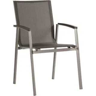 STERN New Top Stapelsessel, graphit/silbergrau, Aluminium/Textil, 65x57x89 cm, pulverbeschichtet, stapelbar