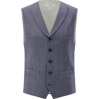 CARL GROSS Herren Weste blau Schurwolle meliert, blau, NOS