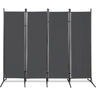 Paravent Outdoor Raumteiler Garten Spanische Wand Trennwand Raumtrenner 4 teilig Anthrazit 200x170 cm - Grau