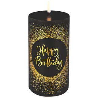 Uyuni LED Stumpenkerze 7,8x15cm Birthday Candle black