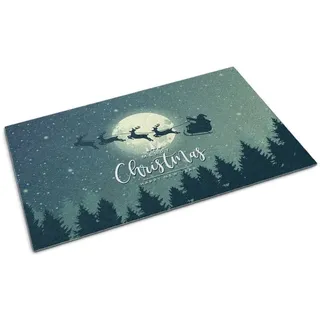 Tulup Fußmatte Weihnachten Rutschhemmend XXL Schmutzfangmatte: 150 cm x 100 cm grün