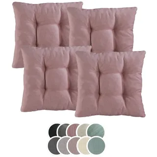 XDREAM Stuhlkissen Sitzkissen Set (2er & 4er) für Stühle und Bänke, robuste Polsterauflage für indoor und outdoor, 38x38x6 cm rosa