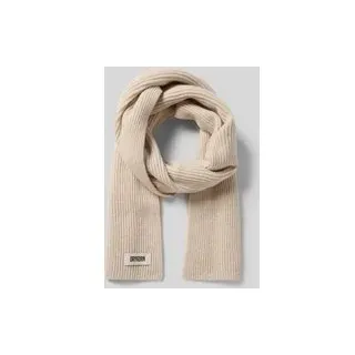 Schal aus Schurwolle mit Label-Detail Modell 'CRONICA', Sand Melange, 1