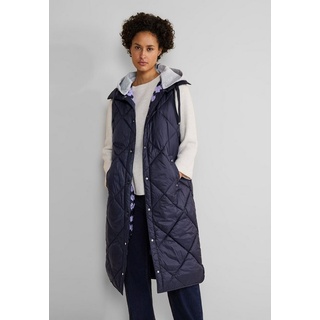 STREET ONE Longweste mit Rautensteppung blau 36