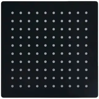 vidaXL Regenbrause Edelstahl 20x20 cm Quadrat Schwarz
