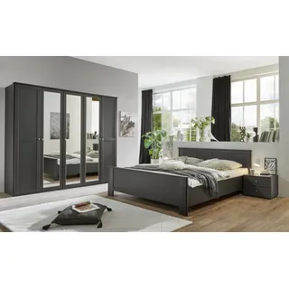 Wimex Komplettschlafzimmer (4-teilig) 2x Nachtkonsole, Doppelbett, Kleiderschrank, in Graphit, (4-teilig)