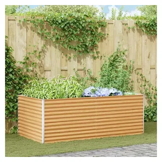 vidaXL Garten-Hochbeet verzinkter Stahl rechteckig 195 x 100 x 68 cm hellbraun