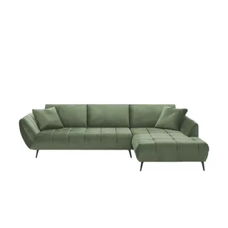 bobb Ecksofa mit Sitztiefenverstellung Carly ¦ grün ¦ Maße (cm): B: 320 H: 90 T: 215.0