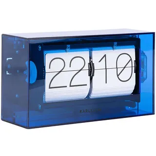 Karlsson Tischuhr ''Boxed Flip'' in Blau - (B)20,7 x (H)11,7 x (T)7,1 cm