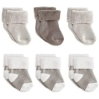 LaLoona Erstlingssocken 6er Pack Baby Socken Set (0-3 Monate) - Natur