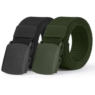 Aomig Arbeitsgürtel Herren, Verstellbarer Nylon Stoffgürtel Koppelgürtel für Männer und Frauen, Outdoor Stoff Tactical Belt, Schnellverschluss-Taktikgürtel, Gürtel Ohne Löcher