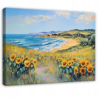 WALLARENA Leinwandbild Meer in Gelb | Gr.: 40 x 30 cm