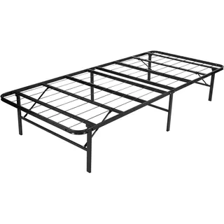 i-flair Klappbett Metall 100x200 cm Letto in Schwarz – Faltbares Gästebett mit stabilem Rahmen & Stauraum – platzsparendes Metallbett für Gäste, langlebiges Faltbett, klappbar & leicht zu verstauen