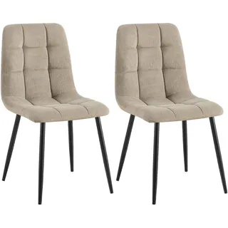 deluke Esszimmerstuhl FIGAD Cord Taupe 2er Set
