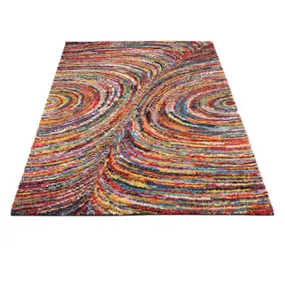 OCI DIE TEPPICHMARKE Hochflor-Teppich OCI DIE TEPPICHMARKE "Sixteen Face" Gr. 1, bunt (multi), B:65cm H:25mm L:130cm, Kunstfaser, Teppiche, Langflor, Shaggy, modernes Design, Wohnzimmer, Kinderzimmer