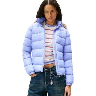 Tommy Jeans Damen Pufferjacke Basic Hooded Down Jacket mit Kapuze, Violett (Vintage Iris), M - M