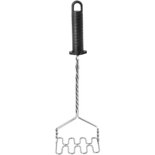 com-four® Kartoffelstampfer aus verchromtem Metall, Püree Stampfer | Stampfer für Kartoffeln - Potato Masher - 35 cm