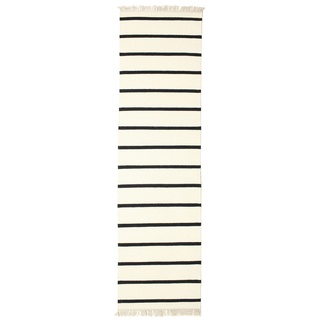 Dorri Stripe Teppich - Weiß / Schwarz 80x300
