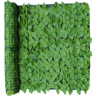 EVEBS Künstliche Efeu-Hecke,Blätterzaun Sichtschutz/Balkon,Künstliche Efeu Garten Sichtschutz,Balkon-Sichtschutzhecke, für Büro, Küche, Garten, Party Wanddekoration,Pflanzen Hecke Wanddekoration (C)