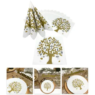 Oblique Unique® 20 Lebensbaum Servietten Baum des Lebens Deko für Kommunion Taufe Konfirmation Taufdeko Tischdeko