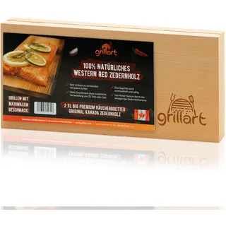 grillart® 2 Pack XL Grillbretter 2cm Dicke - Zedernholzbrett zum Grillen - Räucherbretter aus Zedernholz hergestellt aus 100% natürlichem Western Red Zedernholz für einen besonderen Grillgeschmack