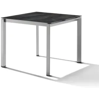 Sieger Gartentisch 90x90cm Polytec Zement anthrazit-Gestell Graphit