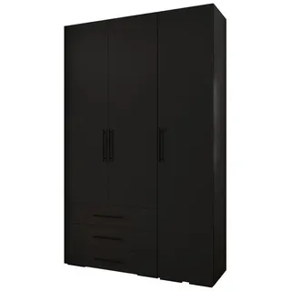 Abiks Möbel Garderoben-Set, Schwarz, Schwarz, Holz, Nachbildung, 7 Fächer, 150x236.7x47 cm, Garderobe, Garderobenschränke