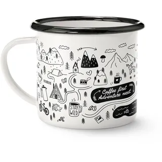 Tchibo - Emaille-Kaffeebecher Adventure - schwarz