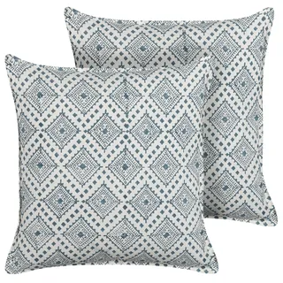 Beliani Cordata Dekokissen 45 x 45 cm Blau