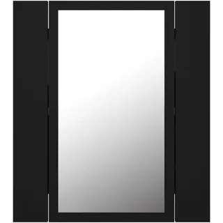 vidaXL LED-Bad-Spiegelschrank Schwarz 40x12x45 cm Acryl