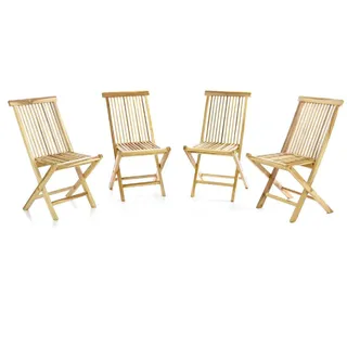 VCM Gartenstuhl 46 x 62 x 89 cm teak 4er Set klappbar