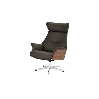 Sofa.de Relaxsessel Leder 80 x 104,5 x 78 cm Braun mit Relax-Funktion