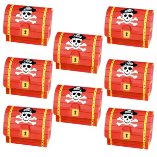 amscan Geschenk-Boxen Piraten-Bande 8er Pack
