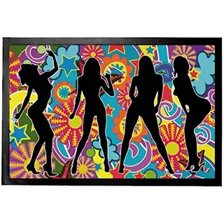 1art1 Schöne Frauen Silhouetten, Psychedelic Dance Fußmatte Dekomatte Innenbereich | Design Türmatte 60x40 cm