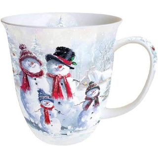 Ambiente Luxury Paper Products Becher Weihnachtsbecher- Silvester - Herbst / Winter Tee - Kaffee Tasse, Porzellan Schneeman, Kollektion Mug Weihnachten Geschenkartikel