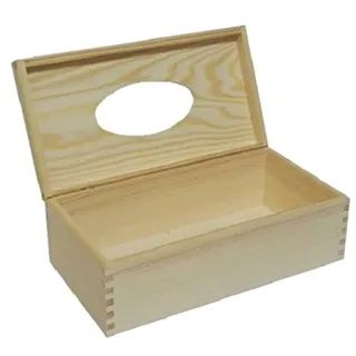 T1 Taschentuchbox aus Holz, rechteckig