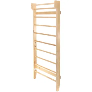 Toboli Sprossenwand in Holzoptik 195 cm, Sproßenwand bis 150 kg, Turnwand für Kinder und Erwachsene, Kletterwand für Kinderzimmer und Fitnessraum