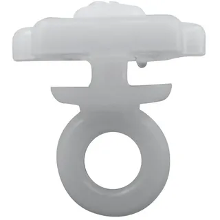 rewagi Feststeller Feststeller, Zwischenfeststeller, Endfeststeller mit Ring 10 x 15 mm, Gardinen, Vorhänge, Gardinenstange, Gardinenschiene, Seitenschals, (10-St), Verkaufseinheit: 10, 25, 50, 100 Stück weiß