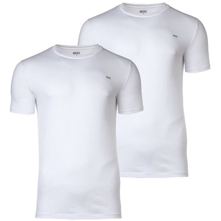DIESEL Herren T-Shirt 2er Pack - UMTEE-RANDAL-TUBE, Rundhals, kurzarm, Logo Weiß L
