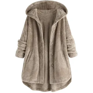 Yowablo Pullover Damen Lang Langarm Rollkragenpullover Weihnachtspullover Norweger Pullover Sweatshirt Hoodies Sweatshirt Langarmshirt Strickpullover Kapuzenpulli Bolero (5XL,4- Grau) - 5XL